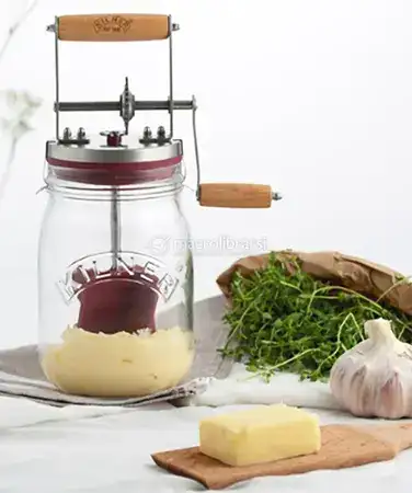 Zangola a manovella in vetro