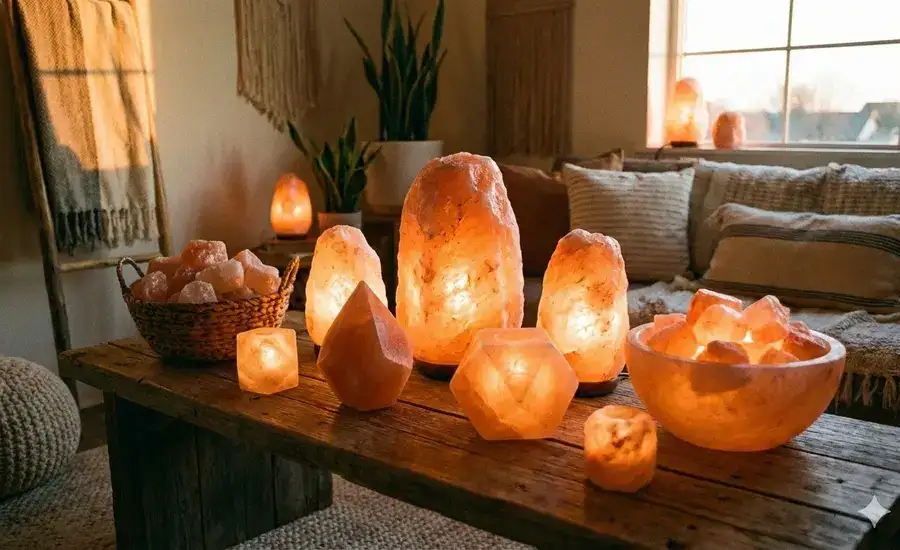 Lampade di Sale rosa dell'Himalaya di varie forme