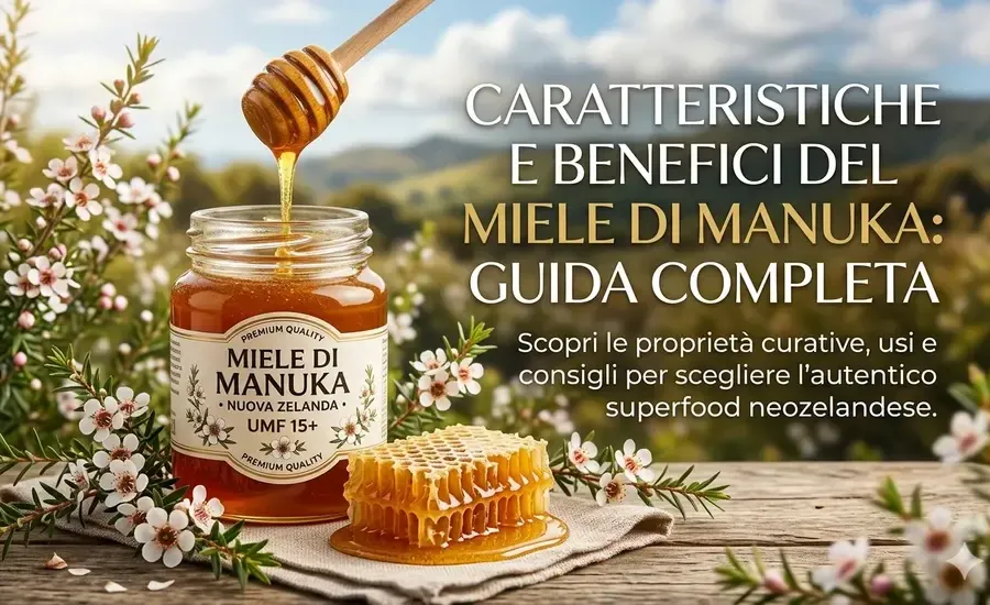Immagine poster dell'articolo "Caratteristiche e Benefici del Miele di Manuka"